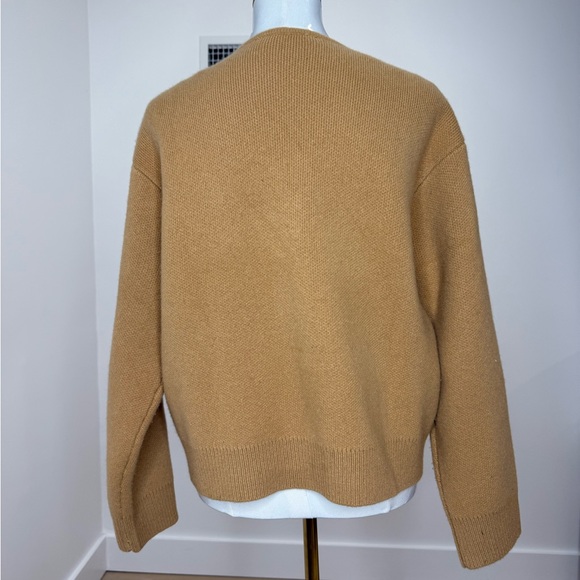 Zara Tan V-Neck Zip Cardigan - Picture 5 of 6